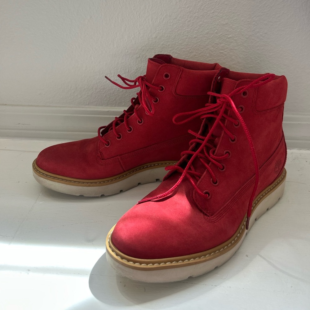 Timberland Women's Red Combat Boots